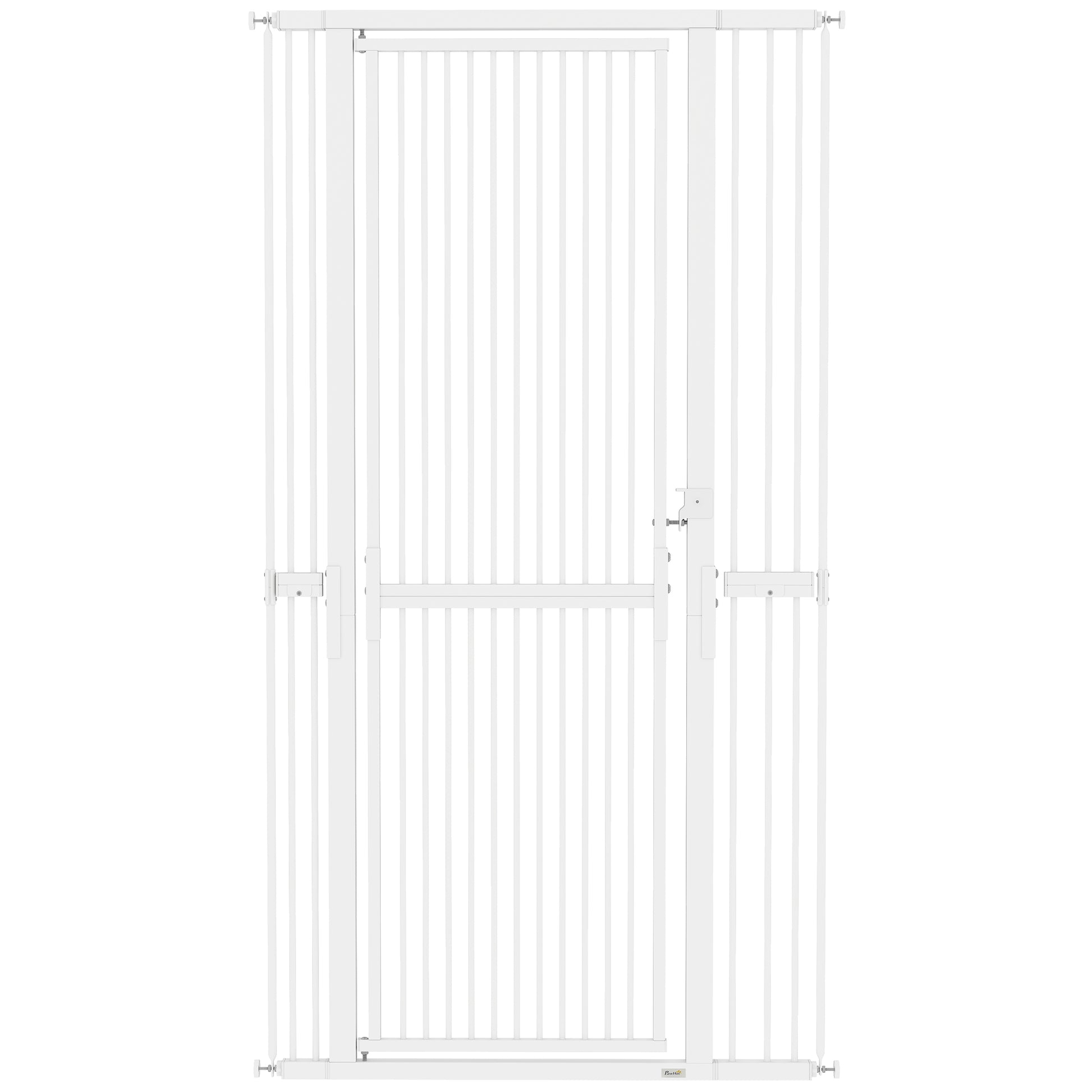 Photo of PawHut 180cm Extra Tall Pet Gate with 3.5 cm Narrow Gap, Pressure Mounted No Drilling Cat Gate for Doorways, 76-104cm Width in Width colour on a white background