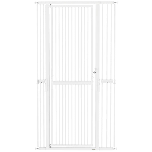 Photo of PawHut 180cm Extra Tall Pet Gate with 3.5 cm Narrow Gap, Pressure Mounted No Drilling Cat Gate for Doorways, 76-104cm Width in Width colour on a white background