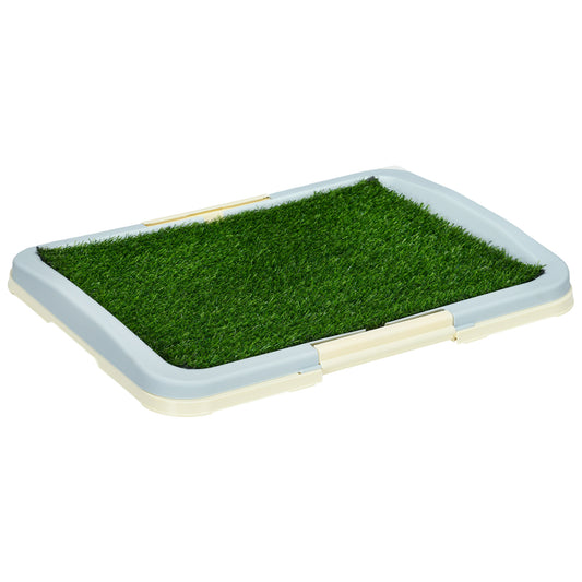 Photo of PawHut Puppy Training Pad, Indoor Portable Puppy Pad, with Artificial Grass, Grid, Panel, Tray, 63 x 48.5cm in 48.5cm colour on a white background