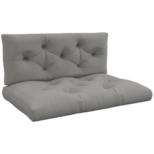 Photo of Outsunny Seat and Back Padded Pallet Cushion Set - Light Grey in Grey colour on a white background