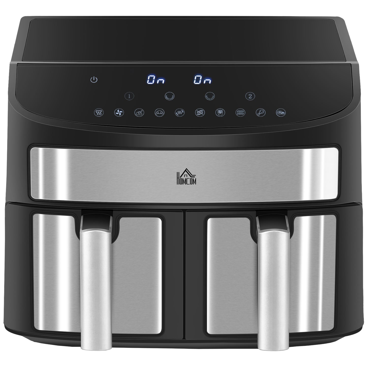 Photo of HOMCOM Dual Zone Air Fryer, 10-in-1 8L with Sync Cook & Sync Finish, 60-Minute Timer for Oil Free & Low Fat Cooking, 2400W in 2400W colour on a white background