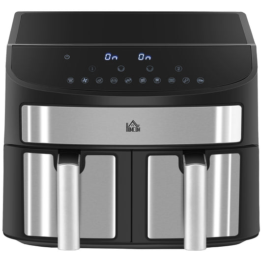 Photo of HOMCOM Dual Zone Air Fryer, 10-in-1 8L with Sync Cook & Sync Finish, 60-Minute Timer for Oil Free & Low Fat Cooking, 2400W in 2400W colour on a white background