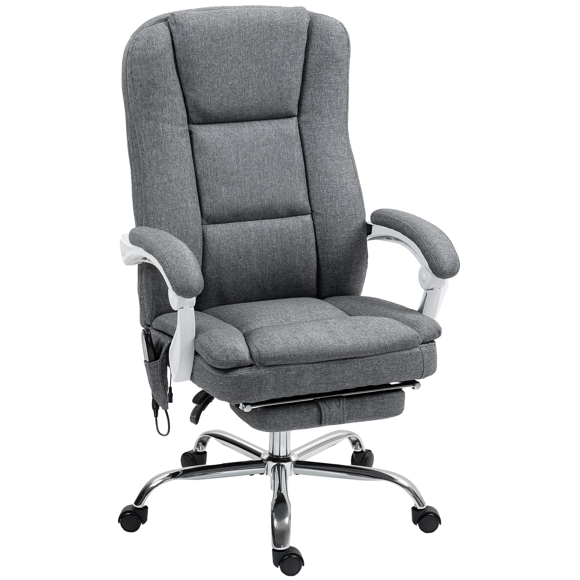 Photo of HOMCOM Six-Point Office Massage Chair, with Heat - Grey in Grey colour on a white background