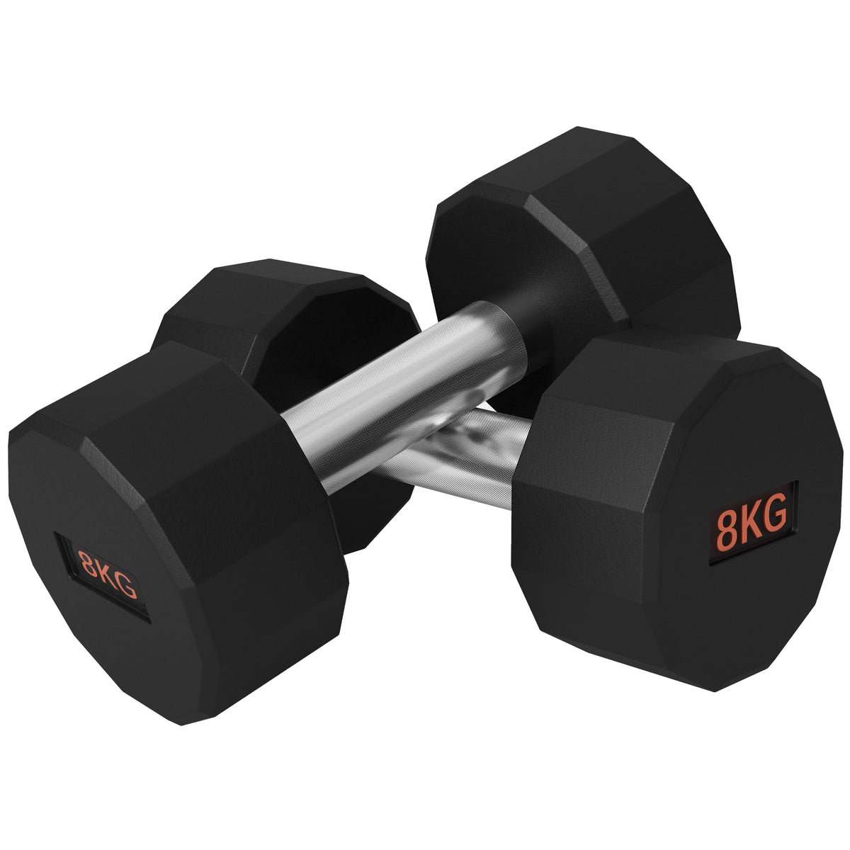 Photo of SPORTNOW Dumbbells Weights Set with 12-Sided Shape and Non-Slip Grip for Men Women Home Gym Workout, 2 x 8kg in 8kg colour on a white background