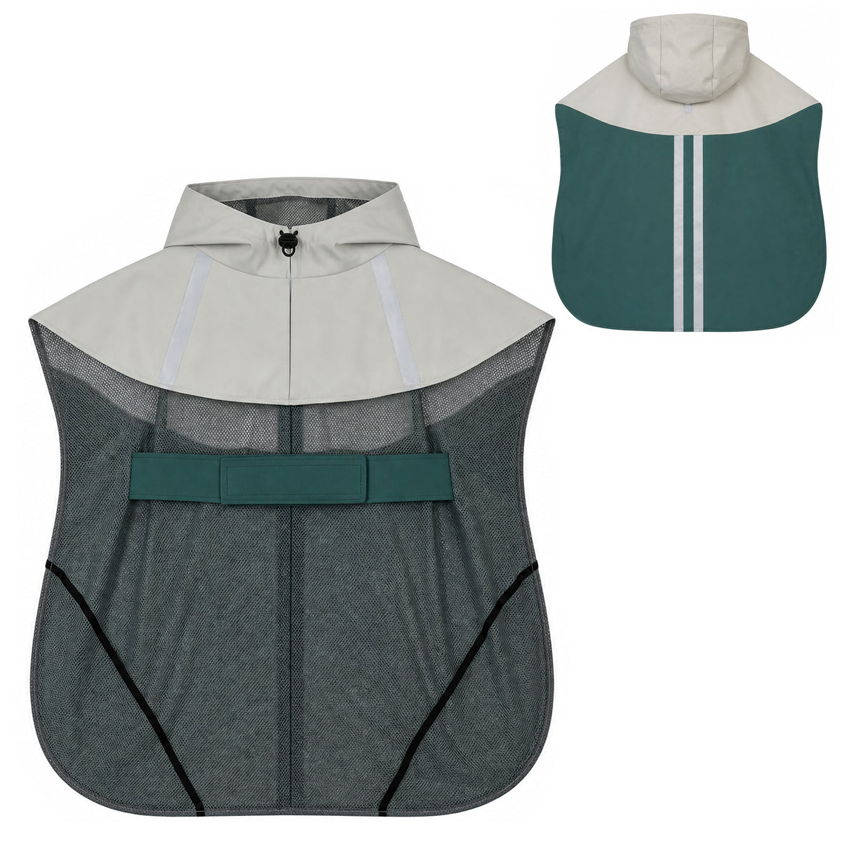 Photo of PawHut Dog Raincoat with Hood, Waterproof & Breathable Rain Jacket with Leash Hole, for Extra Large Dogs, Green, XL in XL colour on a white background