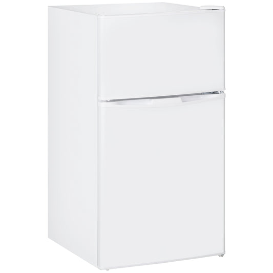 Photo of HOMCOM 88L Under Counter Fridge Freezer, Small Refrigerator with 5-Setting, 3 Star Freezer Rating, White in White colour on a white background