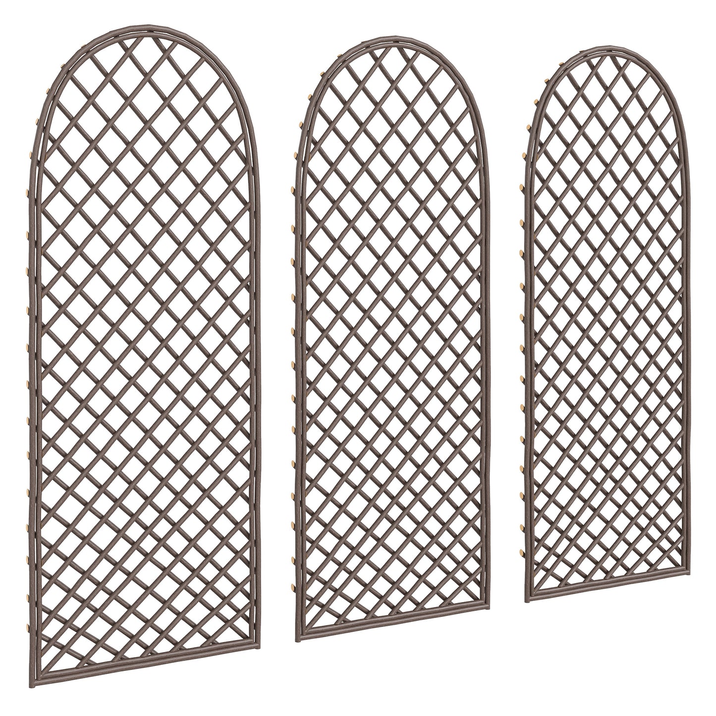 Photo of Outsunny Garden Trellis, Decorative Trellis Panels for Climbing Outdoor Plants, Vegetables, Vines, Flowers, Natural Wood Finish in Finish colour on a white background