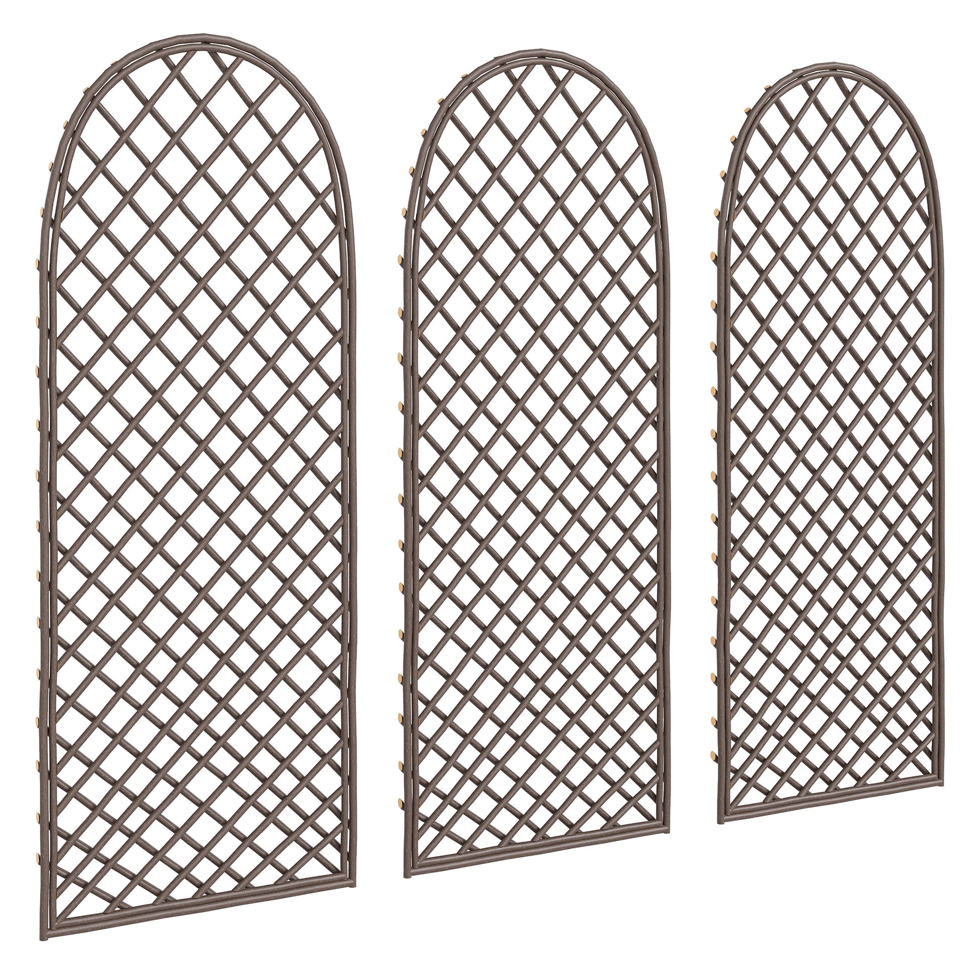 Photo of Outsunny Garden Trellis, Decorative Trellis Panels for Climbing Outdoor Plants, Vegetables, Vines, Flowers, Natural Wood Finish in Finish colour on a white background