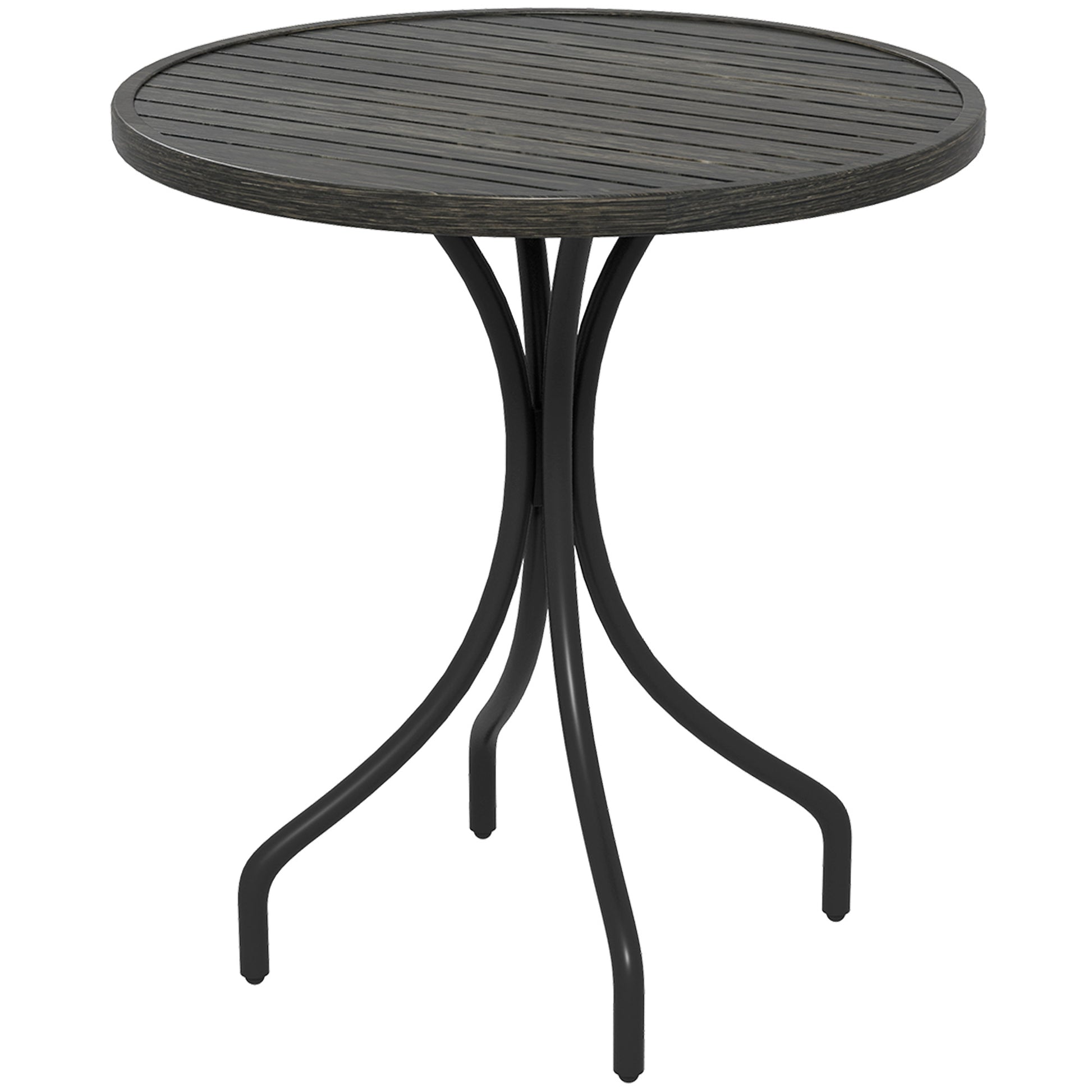 Photo of Outsunny Φ66cm Galvanised Steel Garden Table - Grey in Grey colour on a white background