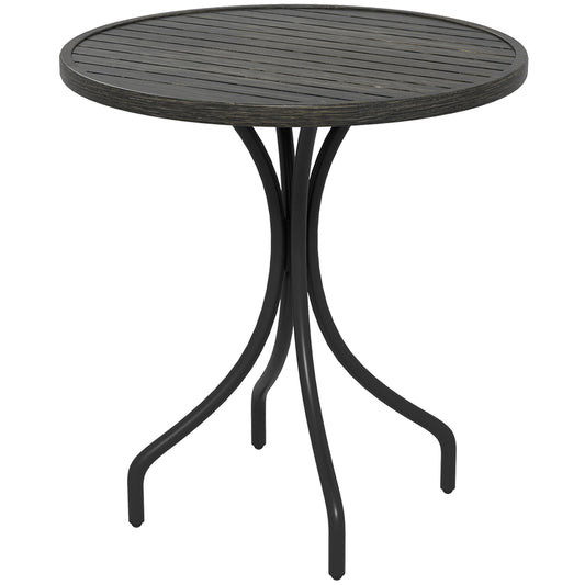 Photo of Outsunny Φ66cm Galvanised Steel Garden Table - Grey in Grey colour on a white background
