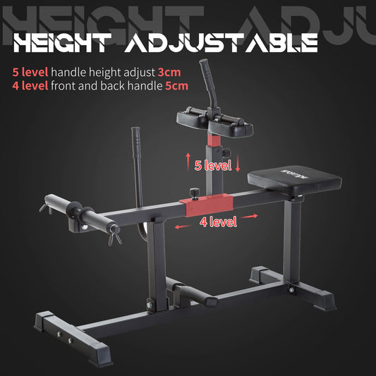 SPORTNOW adjustable leg extension machine with padded seat, leg rollers, and height-adjustable handles