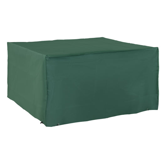 Photo of Outsunny Outdoor Garden Furniture Cover Waterproof, Anti-UV 600D Heavy Duty Oxford Fabric Patio Furniture Cover for Rectangular Sofa Table Set, Green, 135 x 135 x 75 cm in cm colour on a white background