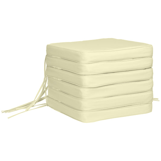 Photo of Outsunny Set of 6 Pcs Chair Cushion, 42Lx42Wx5T cm-Cream White in White colour on a white background