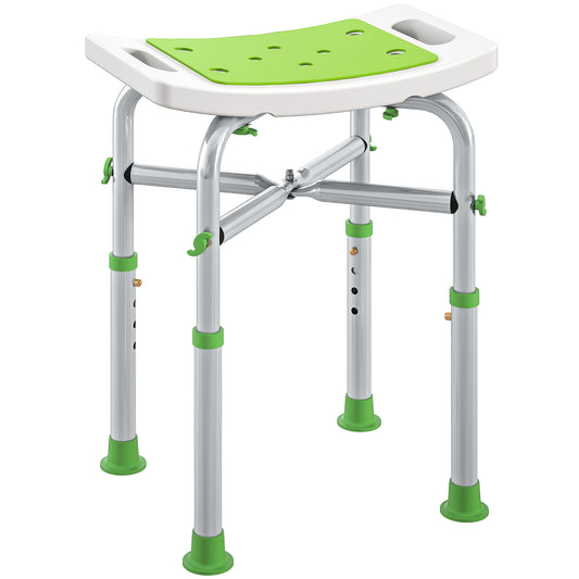 Photo of HOMCOM 44-51.5cm Aluminium Frame Shower/Bath Stool - Green in Green colour on a white background