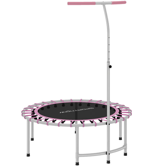 Photo of SPORTNOW 40" Fitness Trampoline, Mini Rebounder Trampoline for Adults with 5-Level Adjustable Handle, Indoor Exercise Bungee Rebounder, Max Load 100KG, Purple in Purple colour on a white background