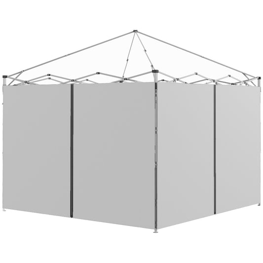 Photo of Outsunny Set of Two 3 x 3(m) Replacement Zipped Gazebo Walls - Grey in Grey colour on a white background