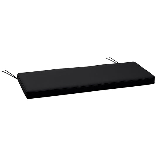 Outsunny black garden bench cushion with tie strings
