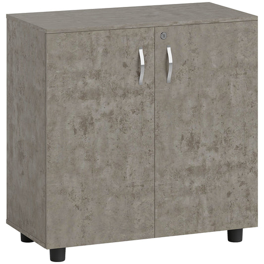 Photo of Vinsetto Two-Tier Locking Office Storage Cabinet - Grey in Grey colour on a white background