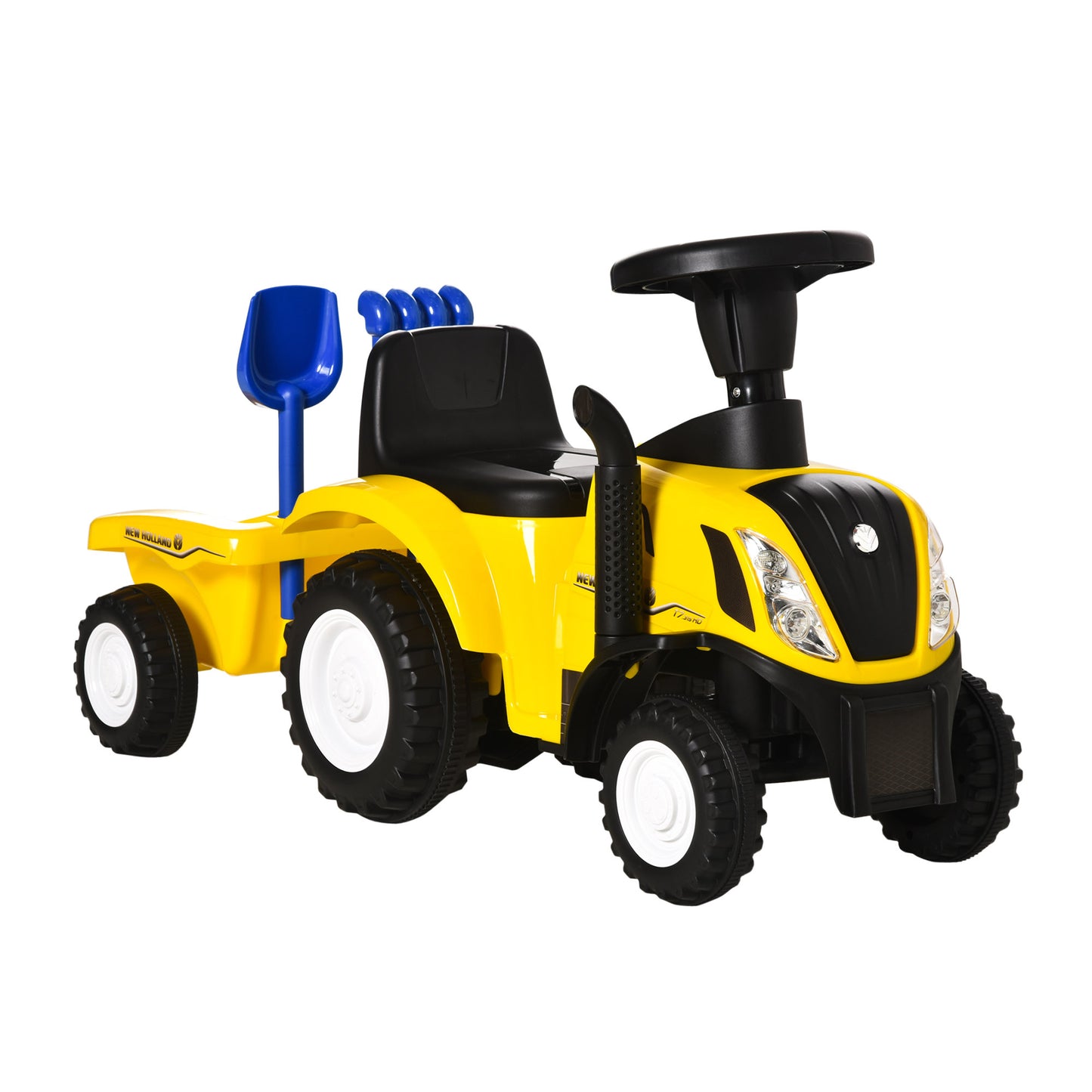 Photo of HOMCOM Ride On Tractor Toddler Walker Foot To Floor Slider w/ Horn Storage Steering Wheel for 1-3 Years Old Yellow in Yellow colour on a white background