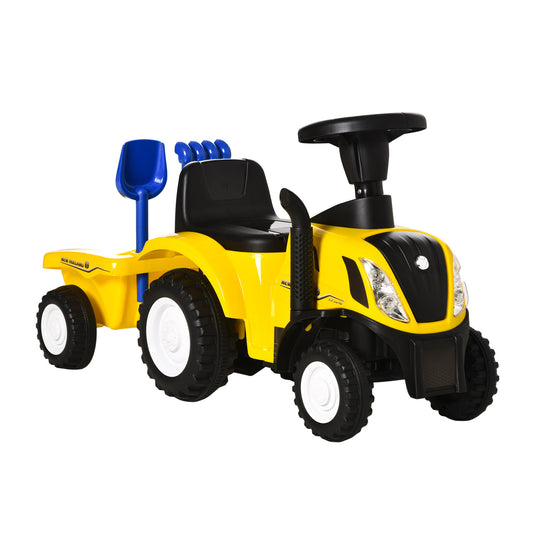 Photo of HOMCOM Ride On Tractor Toddler Walker Foot To Floor Slider w/ Horn Storage Steering Wheel for 1-3 Years Old Yellow in Yellow colour on a white background