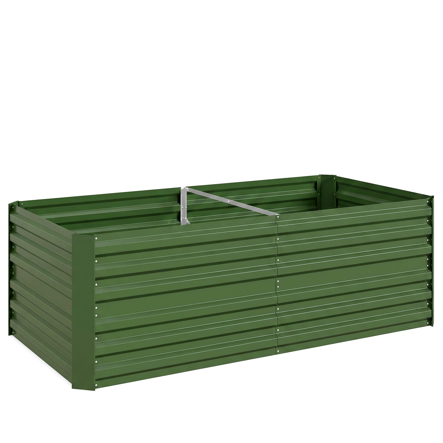 Photo of Outsunny Raised Beds for Garden, Galvanised Steel Outdoor Planters with Multi-reinforced Rods, 180 x 90 x 59 cm, Green in Green colour on a white background