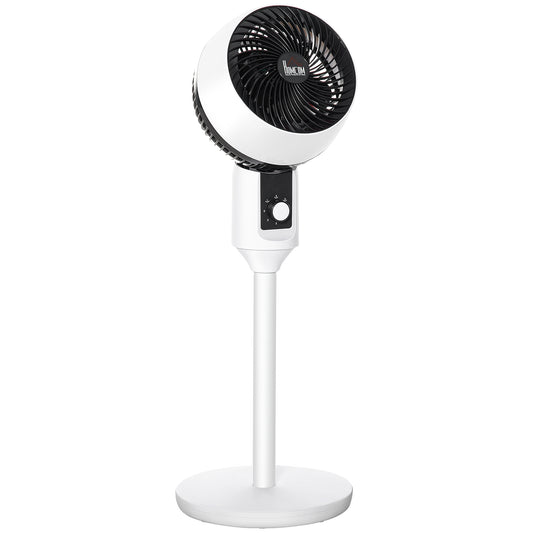 Photo of HOMCOM 9'' Air Circulator Fan 3 Speed, 70° Oscillation 90° Vertical Tilt, Carry Handle, Pedestal Fan, Pedestal Fan for Living Room, Bedroom, Office, White and Black in Black colour on a white background