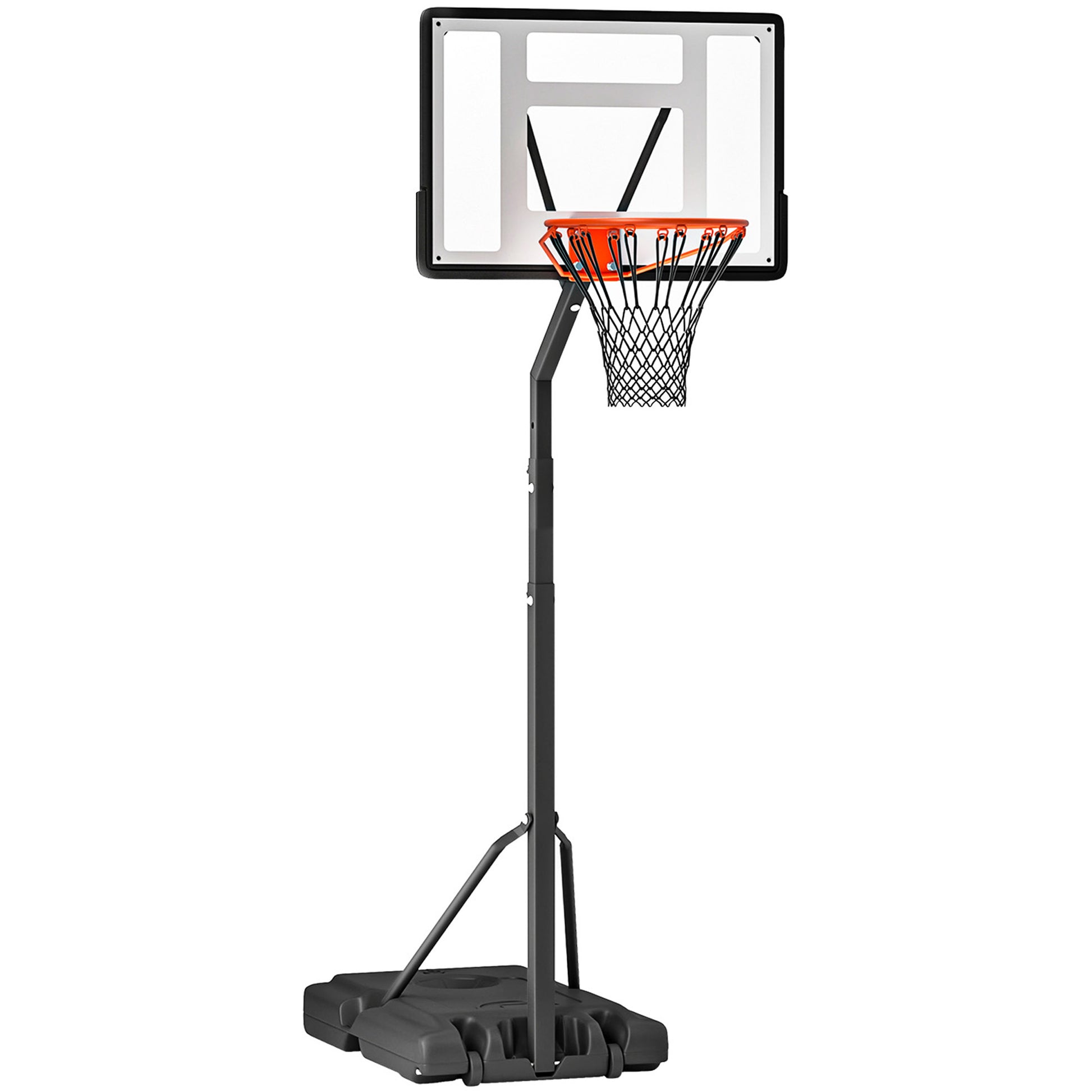 Photo of HOMCOM Portable 10ft Basketball Backboard Hoop Set Professional Outdoor Freestanding Basketball Stand with Wheels for Adults and Children, Adjustable High 2.55M-3.05M in 2.55M-3.05M colour on a white background