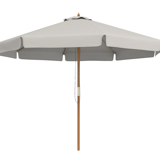 Photo of Outsunny 3.3m Elegant Wooden Parasol - Grey in Grey colour on a white background