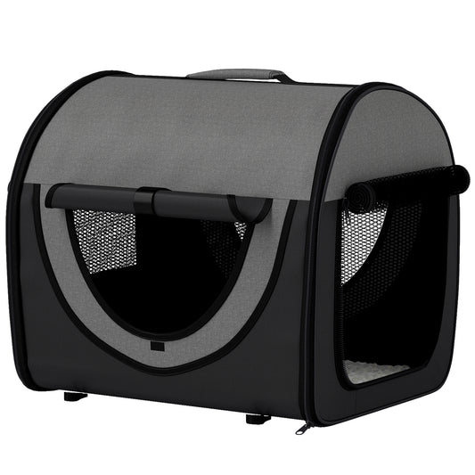 Photo of Pawhut Folding Fabric Soft Pet Crate, 46Lx36Wx41H cm - Black in Black colour on a white background