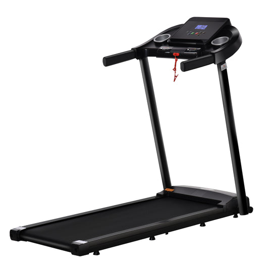 Photo of HOMCOM Treadmill Electric Motorised Running Machine With Clear LED display and Safe Protect Design, Black in Black colour on a white background