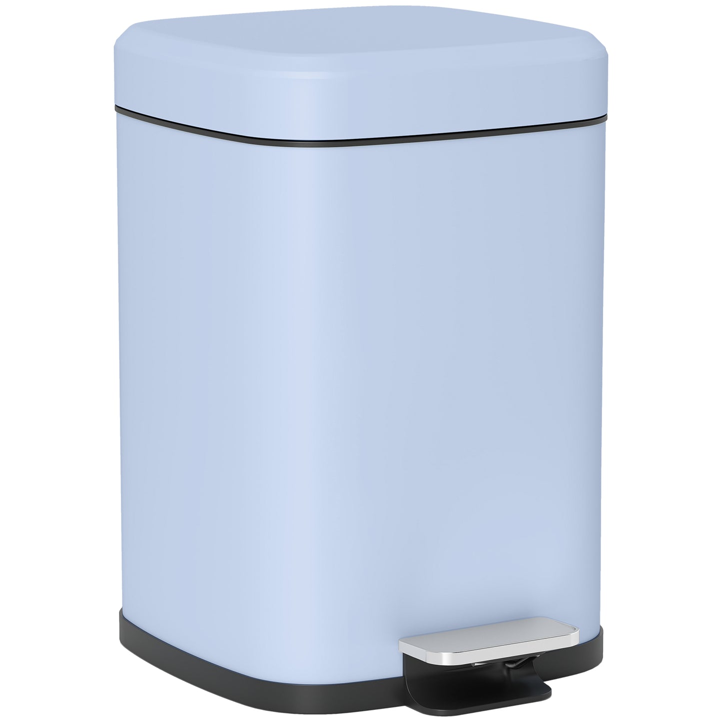 Photo of HOMCOM 12L Modern Boxy Metal Home Kitchen Bin - Light Blue in Blue colour on a white background