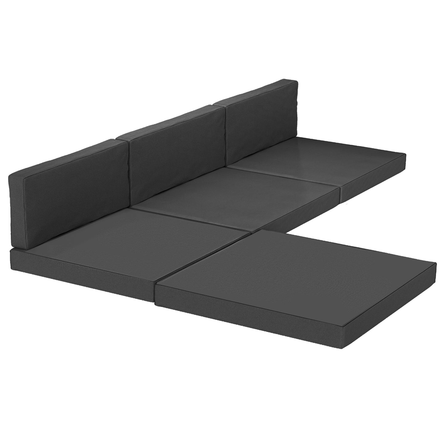 Photo of Outsunny 7-Piece Patio Furniture Cushions, Outdoor Loveseat Cushion with Removable Covers for Rattan Furniture, 60x60 cm, Black in Black colour on a white background