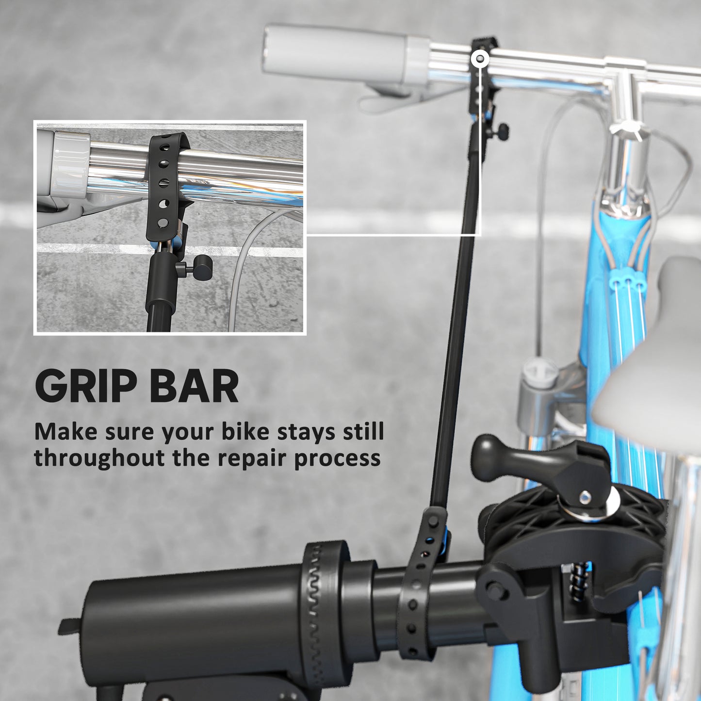 HOMCOM Bike Repair Stand, Max Load 40kg, Foldable, Height Adjustable, for Road Bike, Mountain Bike, E-bike