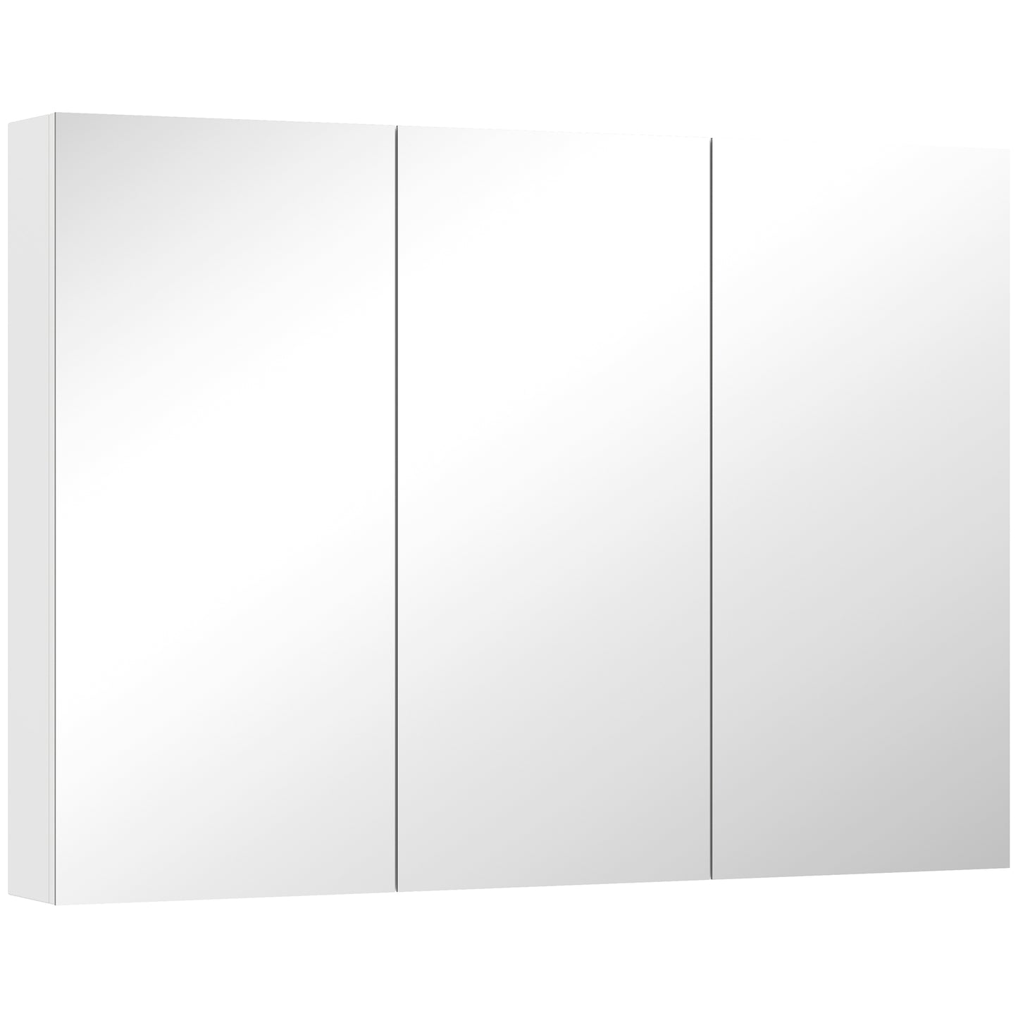 Photo of HOMCOM Three-Mirror Bathroom Storage Cabinet - White in White colour on a white background