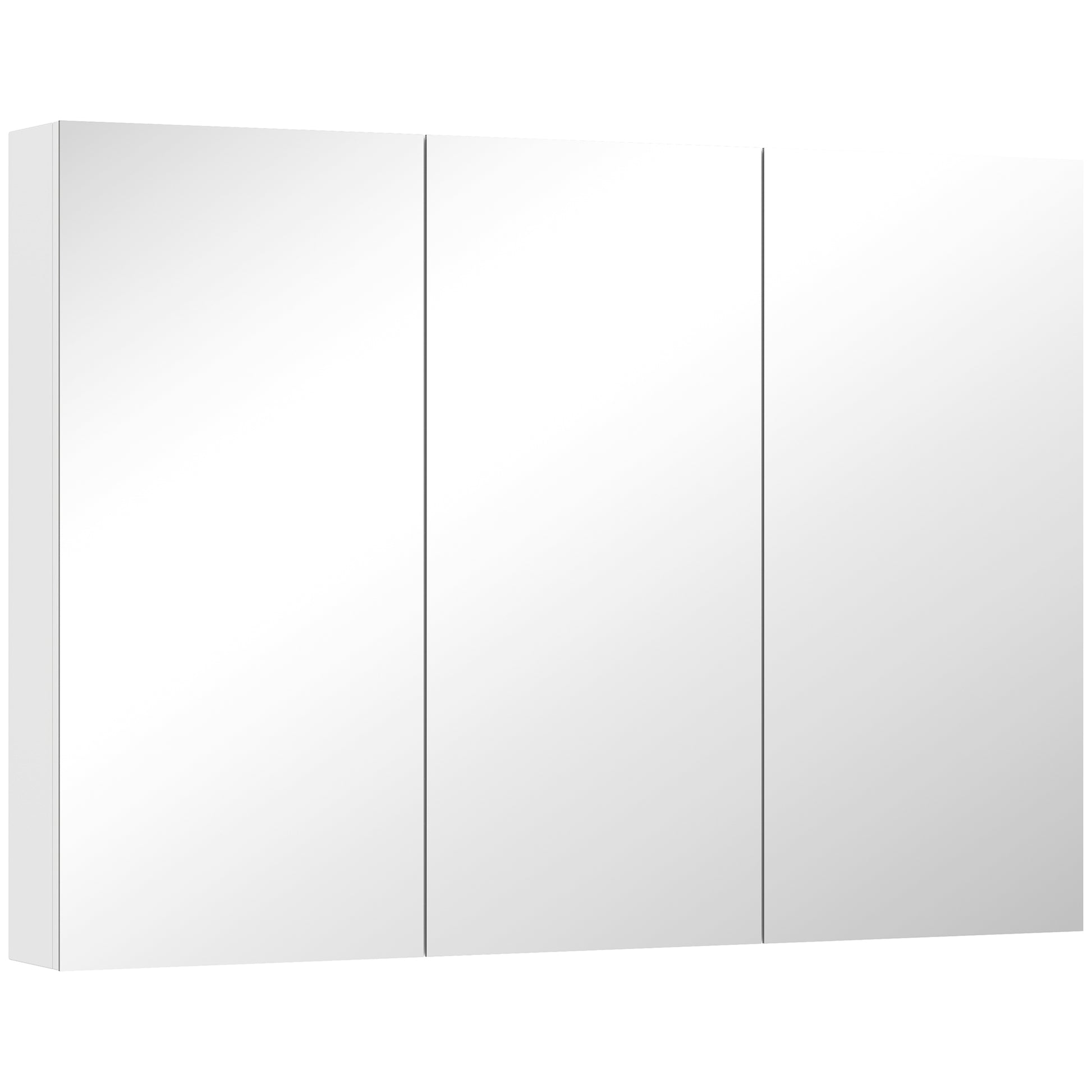 Photo of HOMCOM Three-Mirror Bathroom Storage Cabinet - White in White colour on a white background