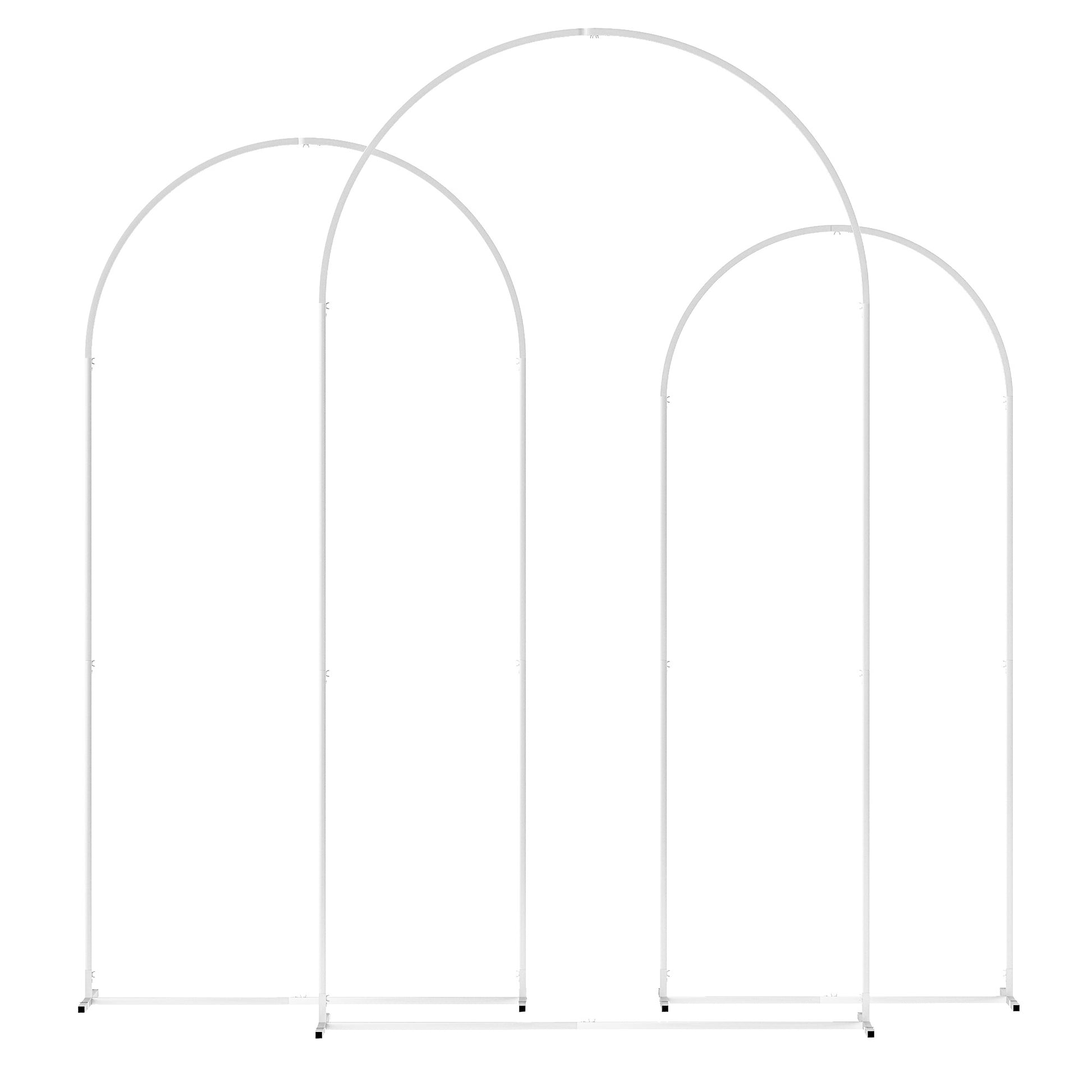 Photo of Outsunny Wedding Arch Frame Set, Metal Balloon Arch Stand Set, Balloon Arch Stand Set for Birthday Party, 2.2, 2, 1.8 m White in White colour on a white background