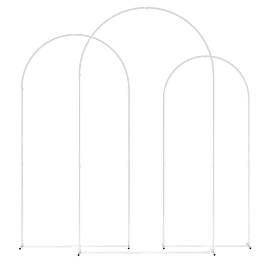 Photo of Outsunny Wedding Arch Frame Set, Metal Balloon Arch Stand Set, Balloon Arch Stand Set for Birthday Party, 2.2, 2, 1.8 m White in White colour on a white background