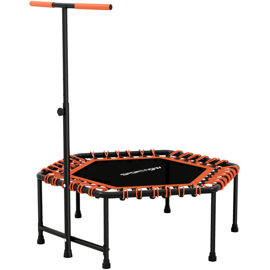 Photo of SPORTNOW 45" Rebounder Trampoline for Adults, Quiet Bungee Rebounder with LED Lights and Adjustable Handle, Orange in Orange colour on a white background