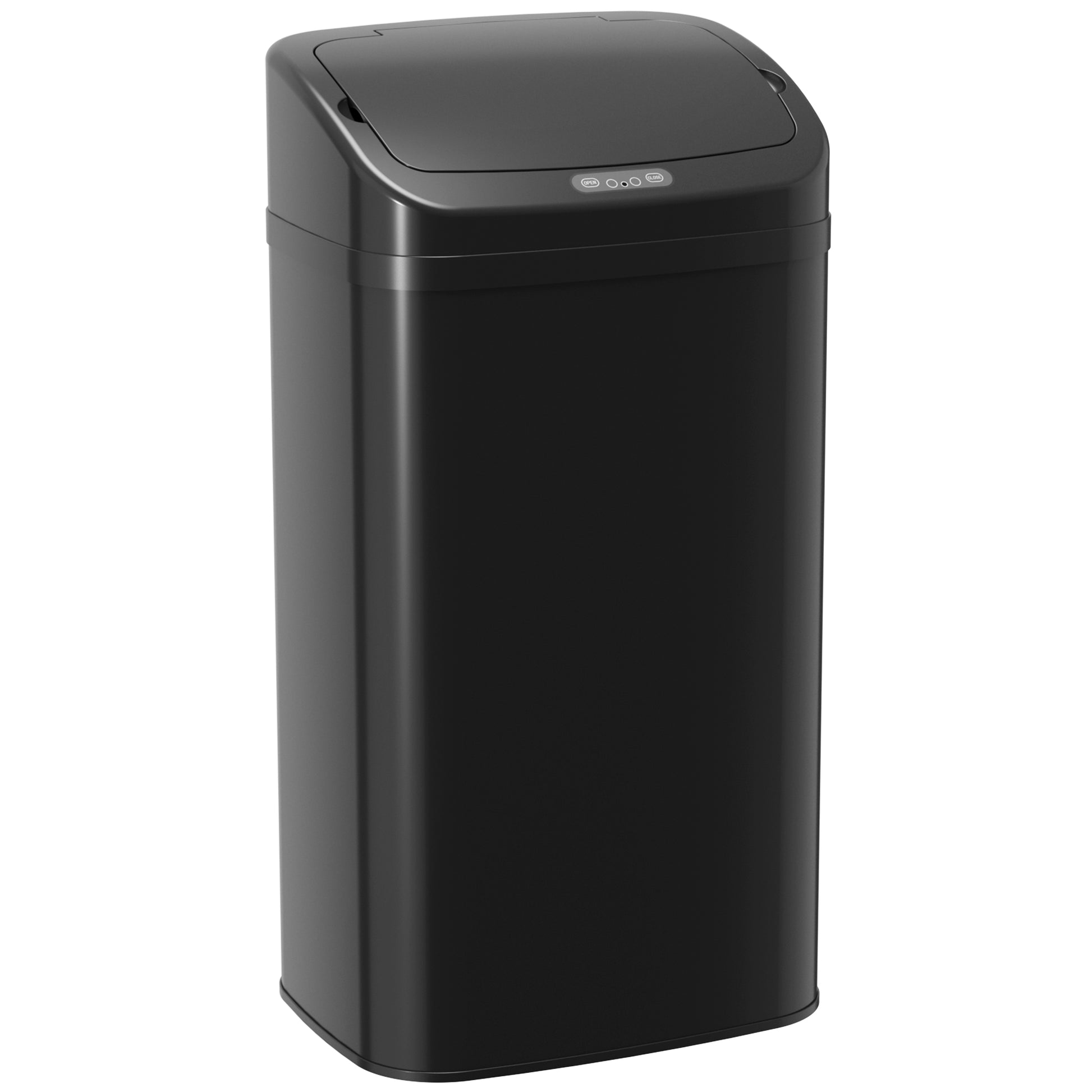 Photo of HOMCOM 48L Galvanised Steel Sensor Bin - Black in Black colour on a white background