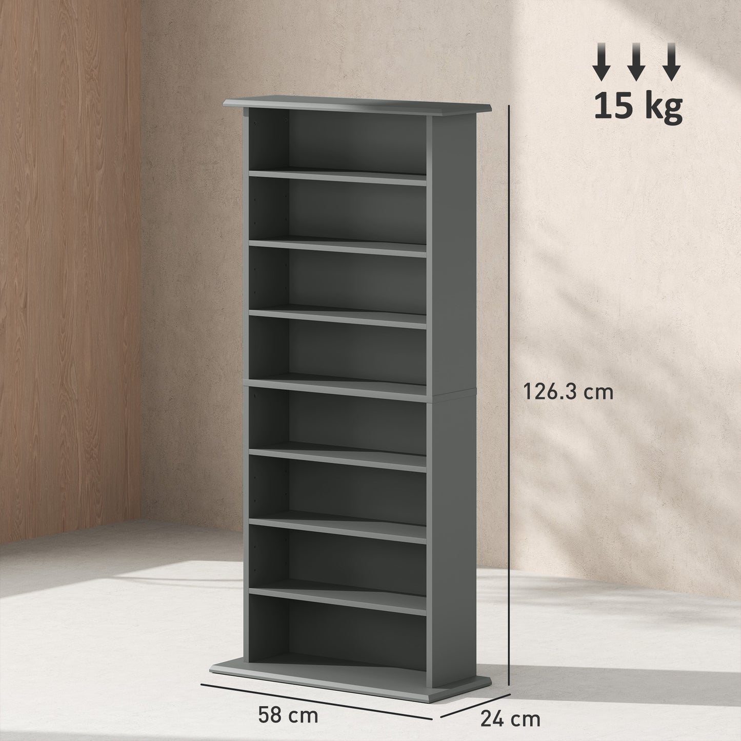 HOMCOM 360 CD Storage Unit - Grey