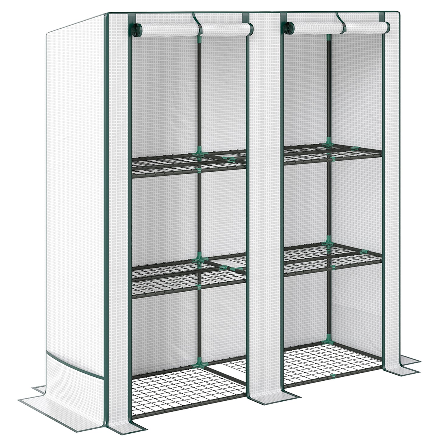 Photo of Outsunny Three-Tier Mini Greenhouse - White in White colour on a white background