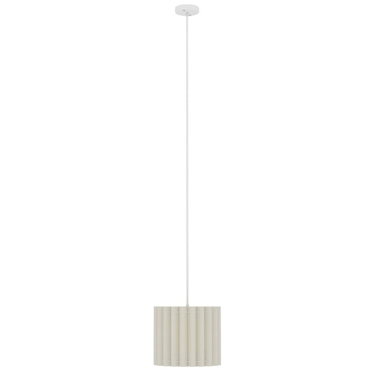 Photo of HOMCOM Linen Pendant Light, Bedside Ceiling Lamps with E27 Bulb, Modern Hanging Lights for Living Room, Bedroom, Kitchen, Hallway, White in White colour on a white background