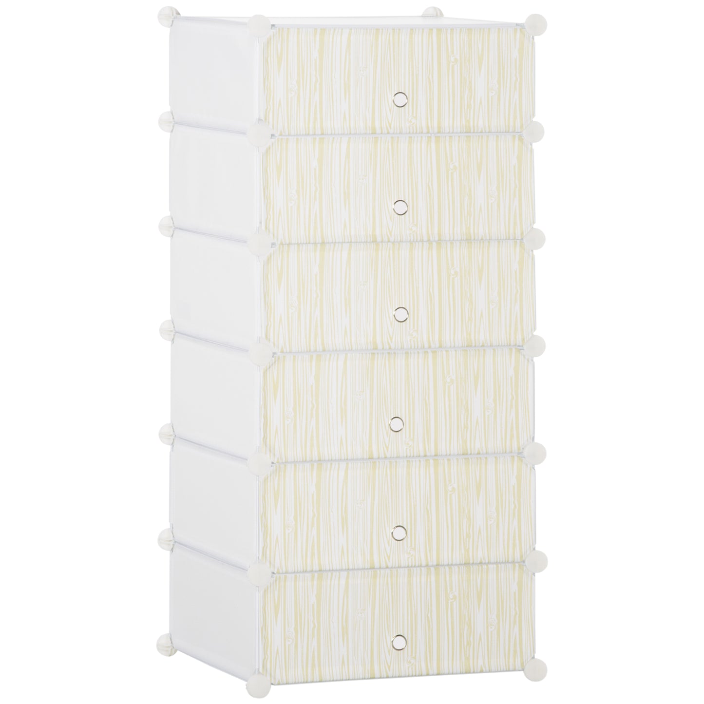 Photo of HOMCOM Six Cube Modular Storage Storage Unit - White in White colour on a white background