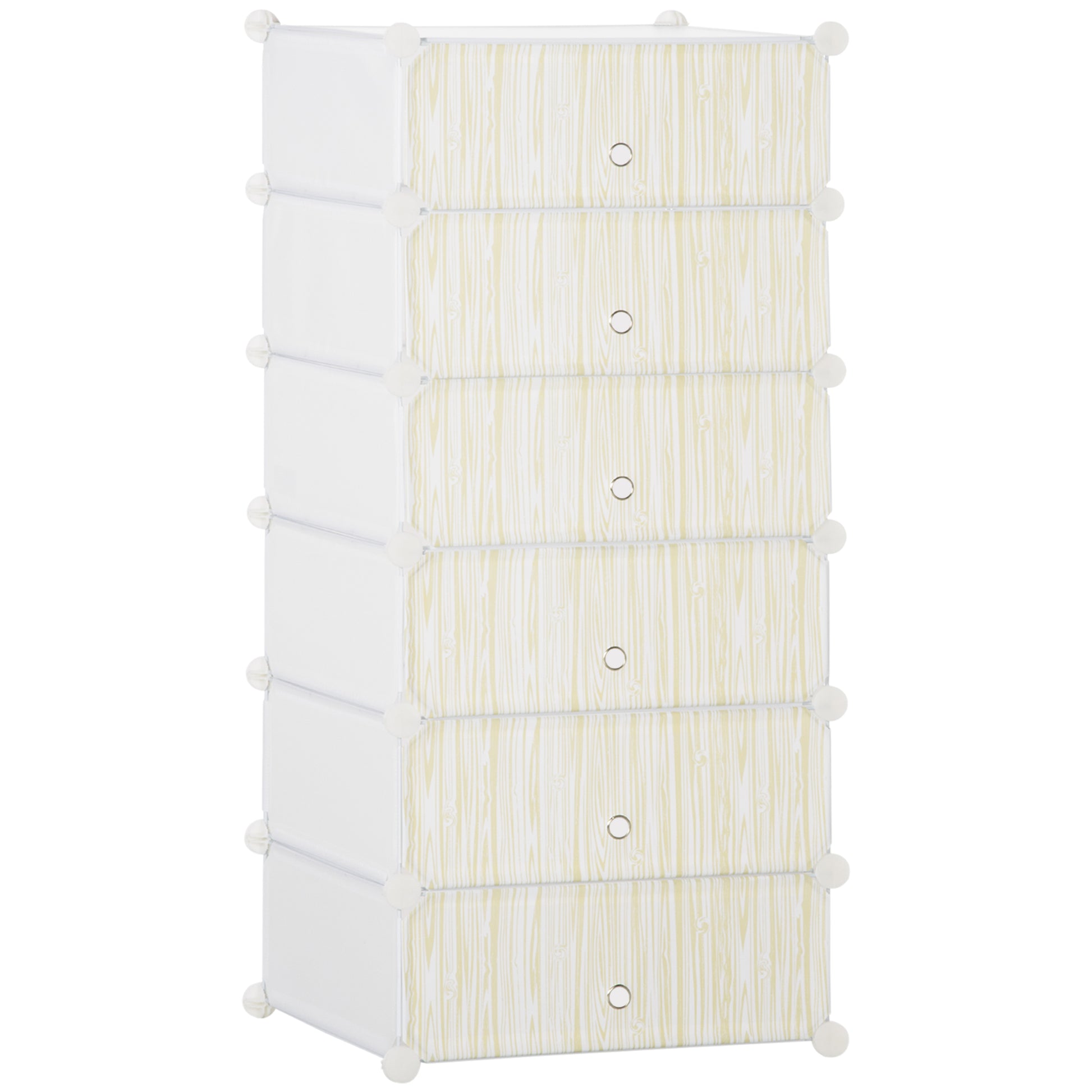 Photo of HOMCOM Six Cube Modular Storage Storage Unit - White in White colour on a white background