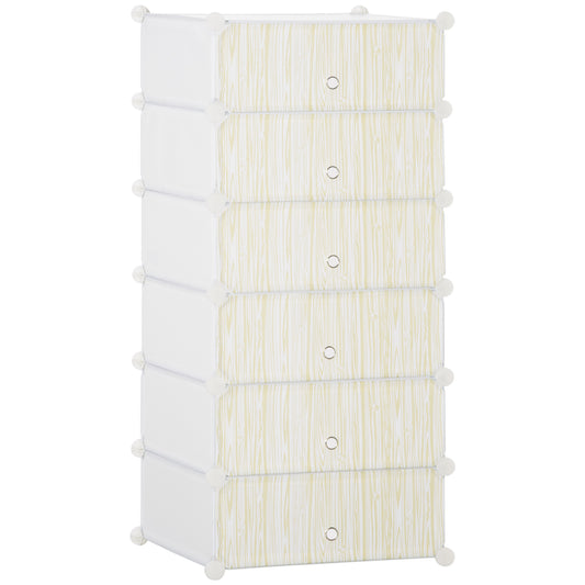 Photo of HOMCOM Six Cube Modular Storage Storage Unit - White in White colour on a white background