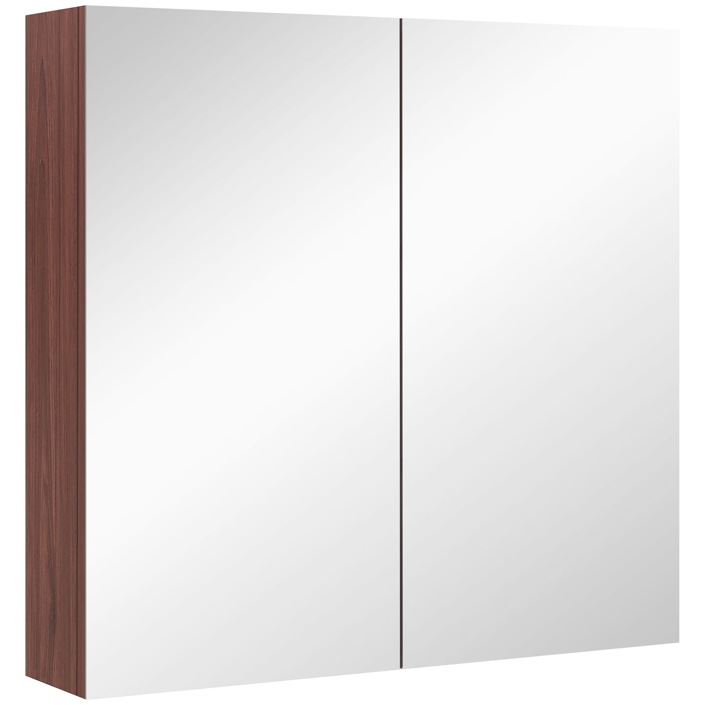 Photo of kleankin Double Door Bathroom Mirror Cabinet, Wall Mounted Bathroom Storage Cabinet, Soft Closing, 63L x 60Hcm in 60Hcm colour on a white background
