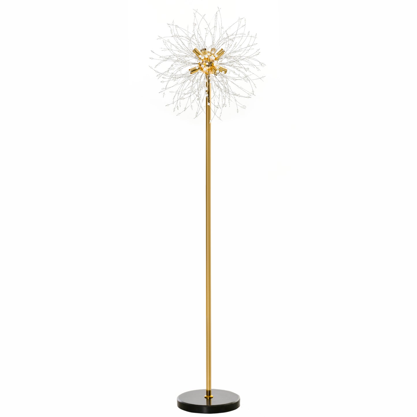 Photo of HOMCOM 160cm Dandelion-Crystallite Floor Lamp, with Foot Switch in Switch colour on a white background