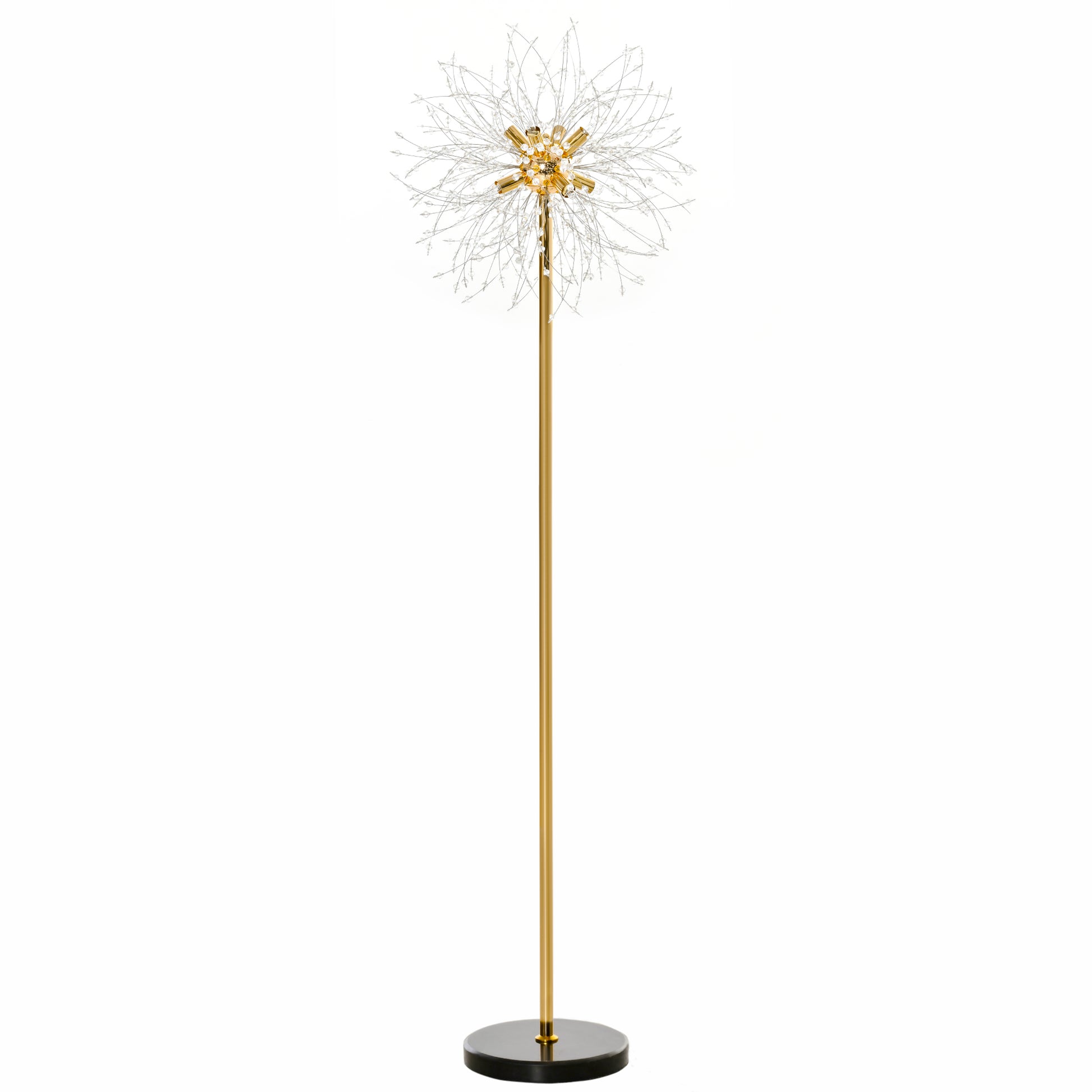 Photo of HOMCOM 160cm Dandelion-Crystallite Floor Lamp, with Foot Switch in Switch colour on a white background
