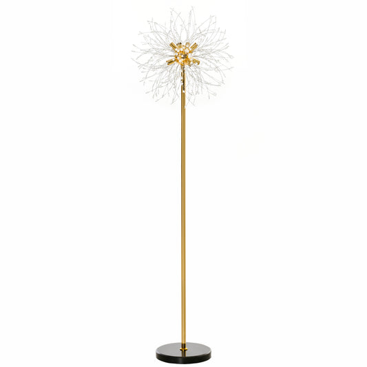 Photo of HOMCOM 160cm Dandelion-Crystallite Floor Lamp, with Foot Switch in Switch colour on a white background