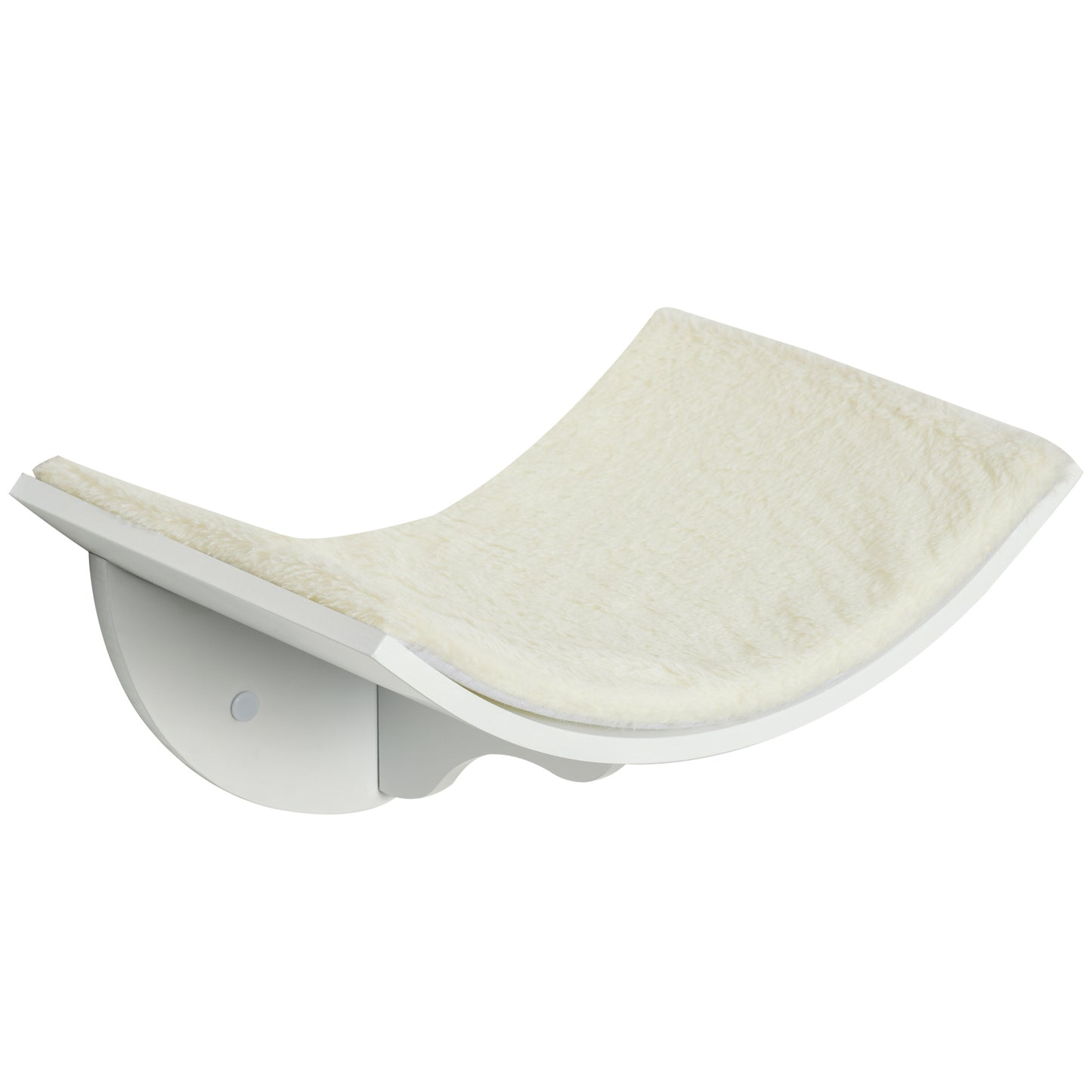 Photo of PawHut Wood Cat Shelves, Wall-Mounted Cat Shelter, Curved Kitten Bed Perch Climber Furniture 41 x 28 x 21cm White in White colour on a white background